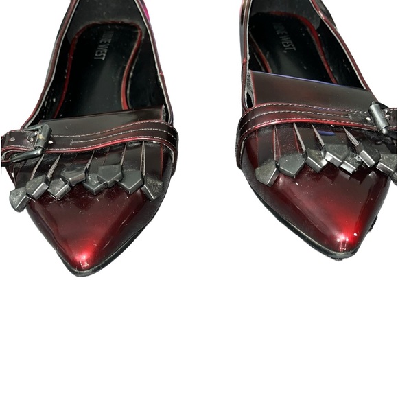 Nine West Women's Red Pointed Toe Kilty Flats Size 6.5 - Picture 2 of 6
